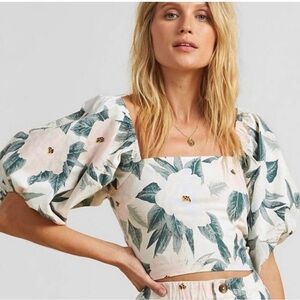 Billabong x Salty Blonde Sun Glow Floral Crop Top, Size M